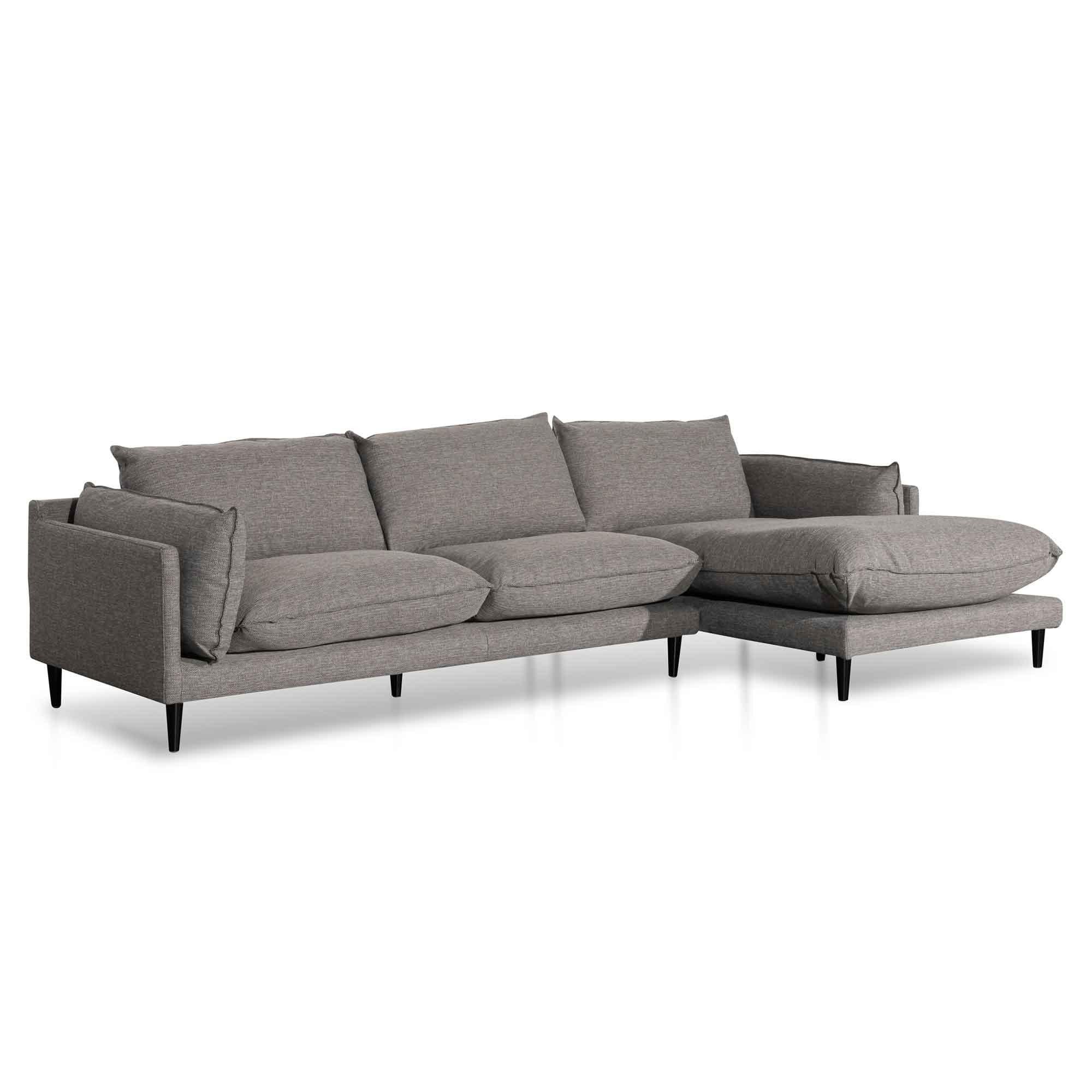 CLC6431-KSO 4 Seater Right Chaise Fabric Sofa - Graphite Grey - Furniture Castle