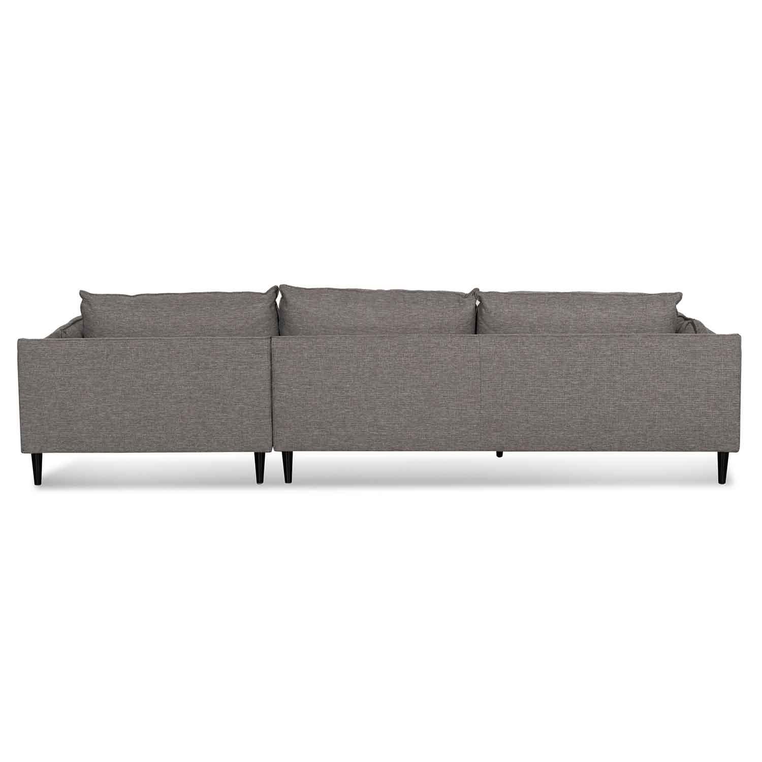 CLC6431-KSO 4 Seater Right Chaise Fabric Sofa - Graphite Grey - Furniture Castle