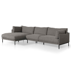 CLC6435-KSO 4 Seater Left Chaise Fabric Sofa - Graphite Grey - Furniture Castle