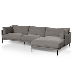 CLC6436-KSO 4 Seater Right Chaise Fabric Sofa - Graphite Grey - Furniture Castle