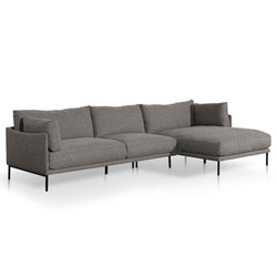 CLC6436-KSO 4 Seater Right Chaise Fabric Sofa - Graphite Grey - Furniture Castle
