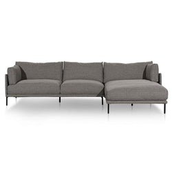 CLC6436-KSO 4 Seater Right Chaise Fabric Sofa - Graphite Grey - Furniture Castle