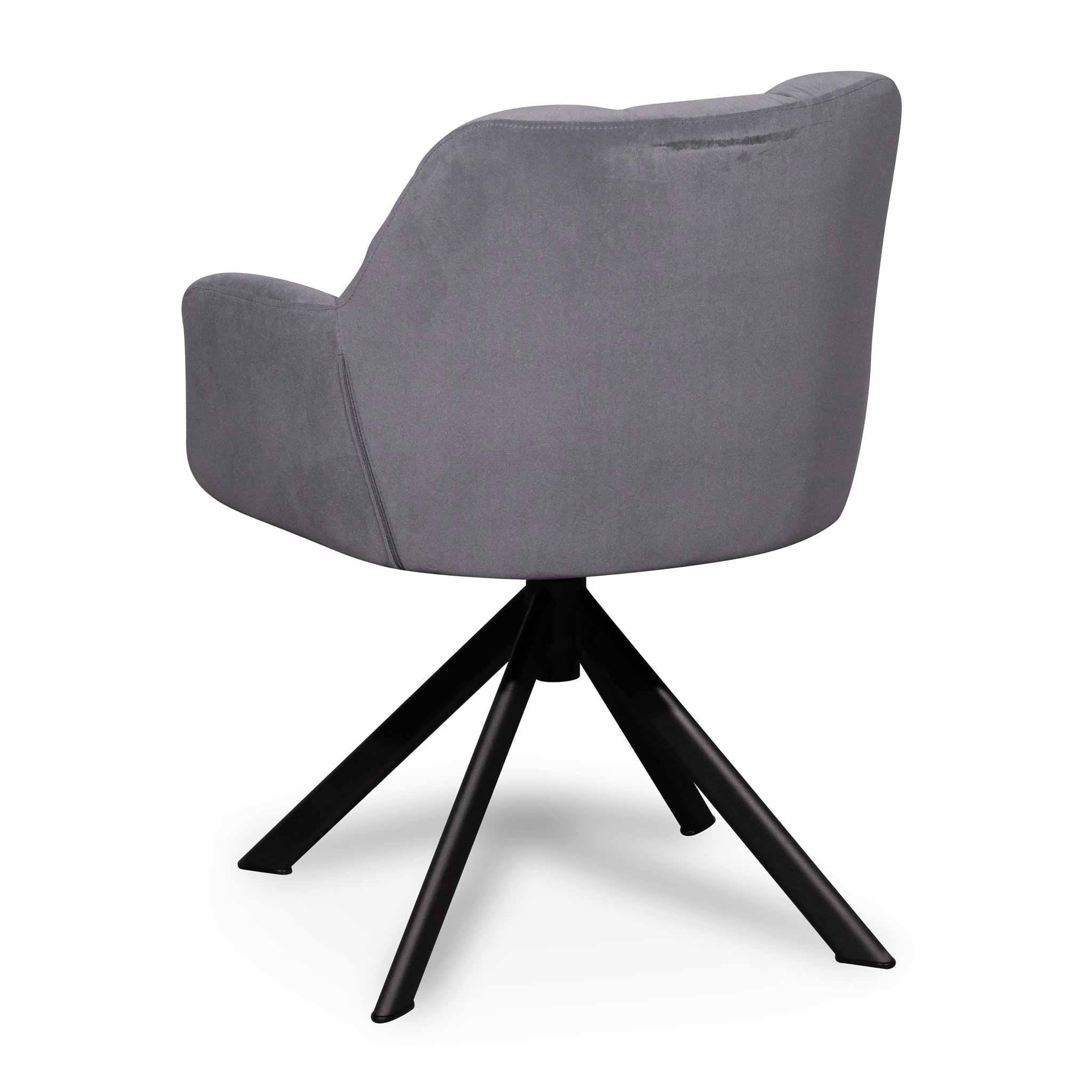 CLC6560-LF Visitor Chair - Dark Grey Velvet with Black Legs - Furniture Castle