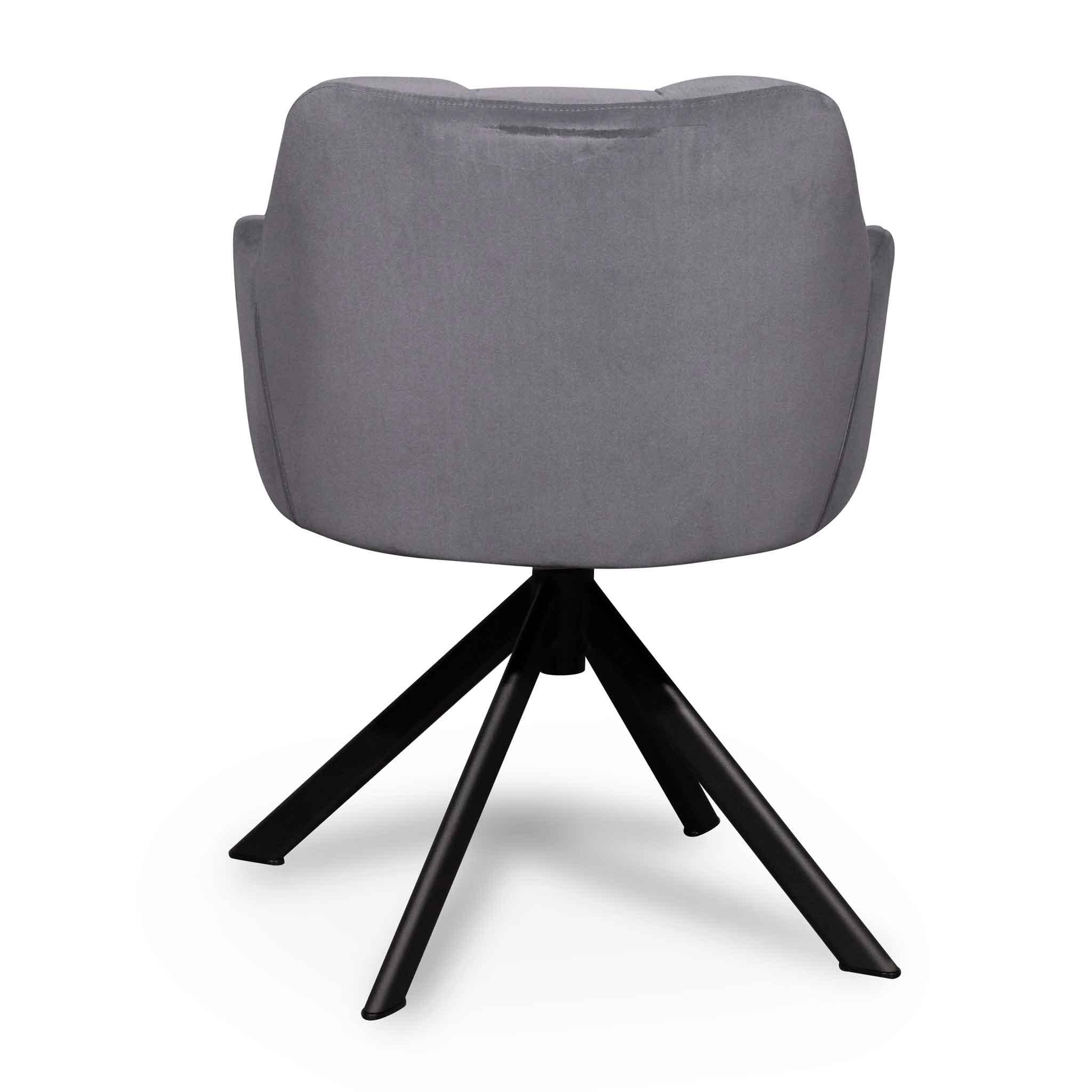 CLC6560-LF Visitor Chair - Dark Grey Velvet with Black Legs - Furniture Castle