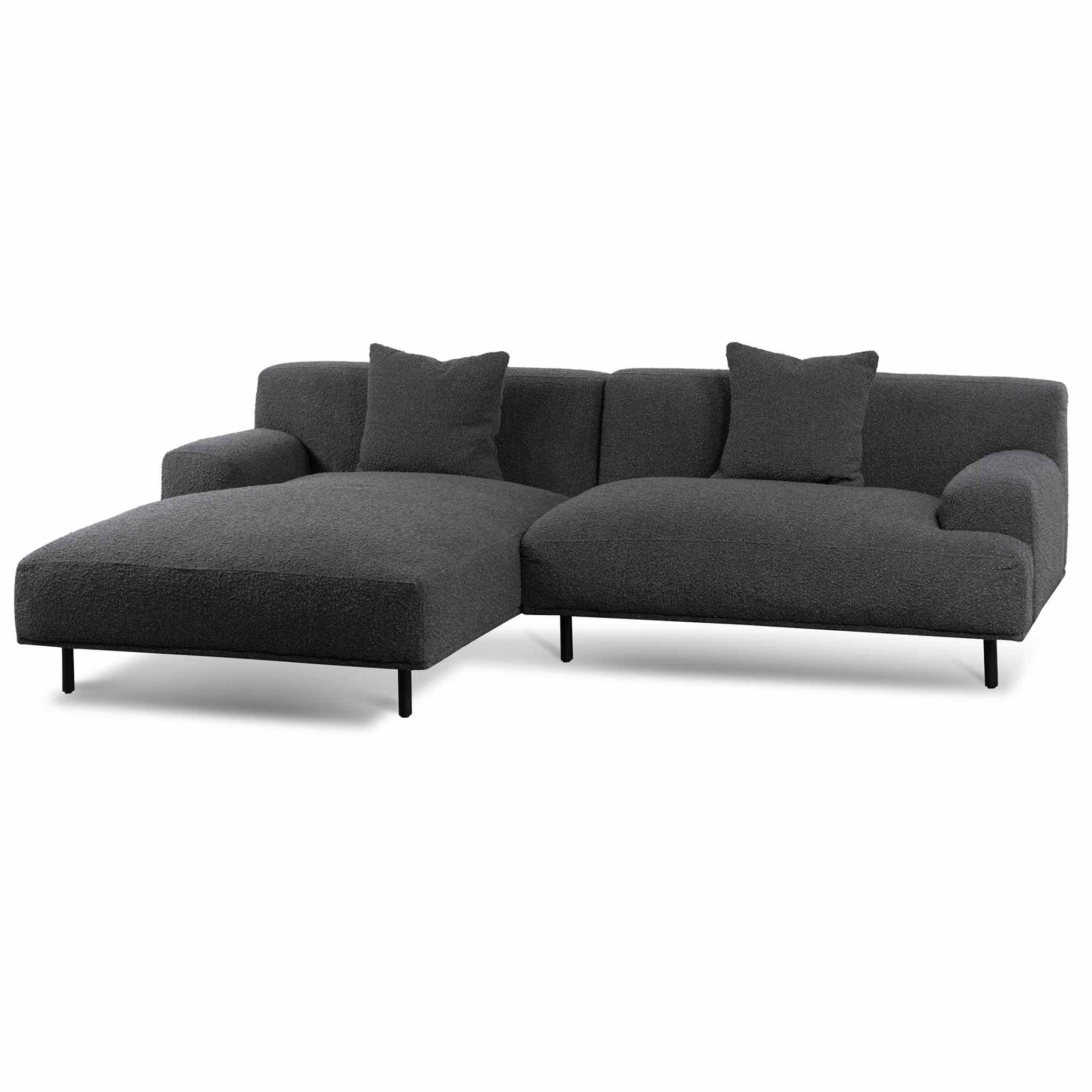 CLC6646-CA Left Chaise Sofa - Charcoal Boucle - Furniture Castle