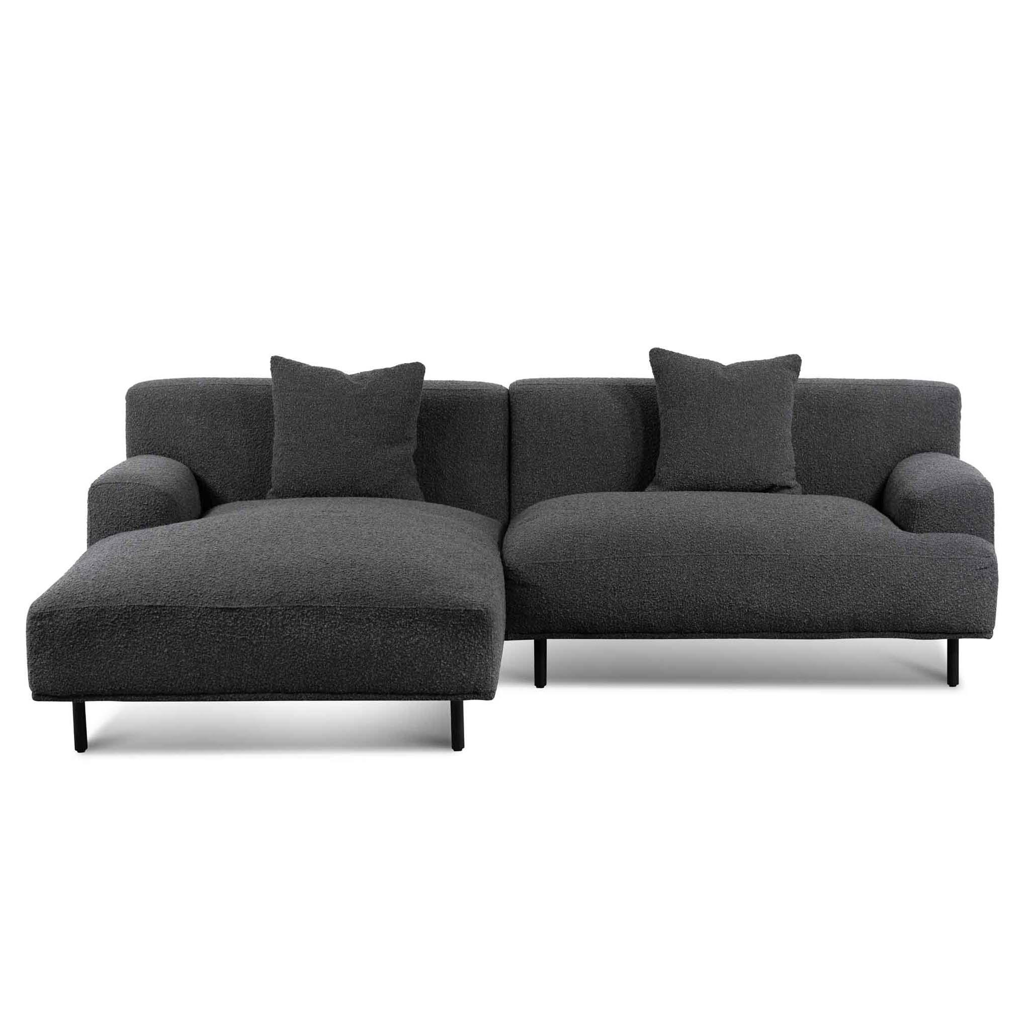 CLC6646-CA Left Chaise Sofa - Charcoal Boucle - Furniture Castle
