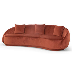CLC6748-FS Velvet 3 Seater Sofa - Rustic Orange - Furniture Castle