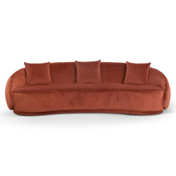 CLC6748-FS Velvet 3 Seater Sofa - Rustic Orange - Furniture Castle
