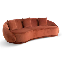 CLC6748-FS Velvet 3 Seater Sofa - Rustic Orange - Furniture Castle