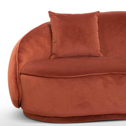 CLC6748-FS Velvet 3 Seater Sofa - Rustic Orange - Furniture Castle