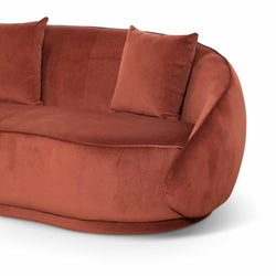 CLC6748-FS Velvet 3 Seater Sofa - Rustic Orange - Furniture Castle