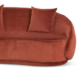 CLC6748-FS Velvet 3 Seater Sofa - Rustic Orange - Furniture Castle