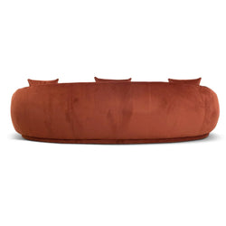 CLC6748-FS Velvet 3 Seater Sofa - Rustic Orange - Furniture Castle