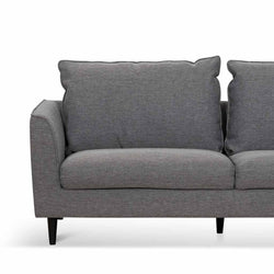 CLC6814-KSO 3 Seater Fabric Sofa - Graphite Grey with Black Leg - Furniture Castle