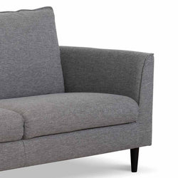 CLC6814-KSO 3 Seater Fabric Sofa - Graphite Grey with Black Leg - Furniture Castle