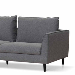 CLC6814-KSO 3 Seater Fabric Sofa - Graphite Grey with Black Leg - Furniture Castle