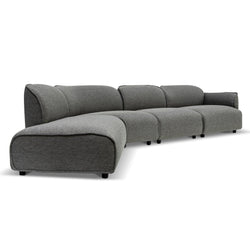 CLC6966-KSO Right Return Modular Fabric Corner Sofa - Graphite Grey - Furniture Castle