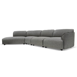 CLC6966-KSO Right Return Modular Fabric Corner Sofa - Graphite Grey - Furniture Castle