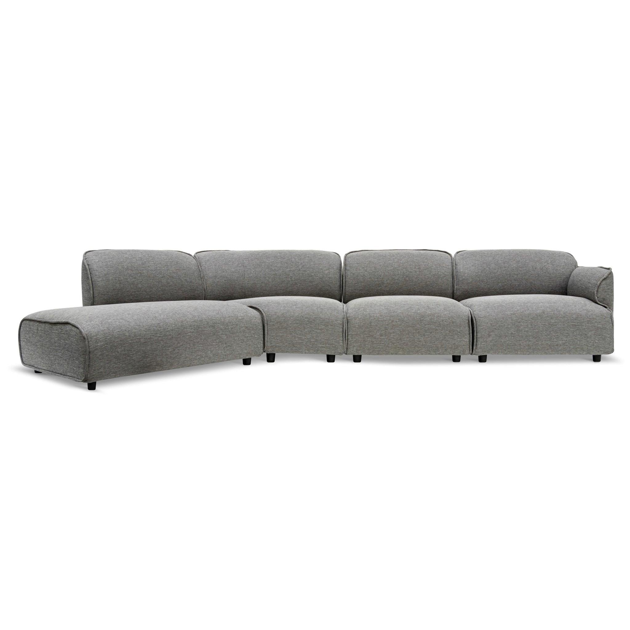 CLC6966-KSO Right Return Modular Fabric Corner Sofa - Graphite Grey - Furniture Castle