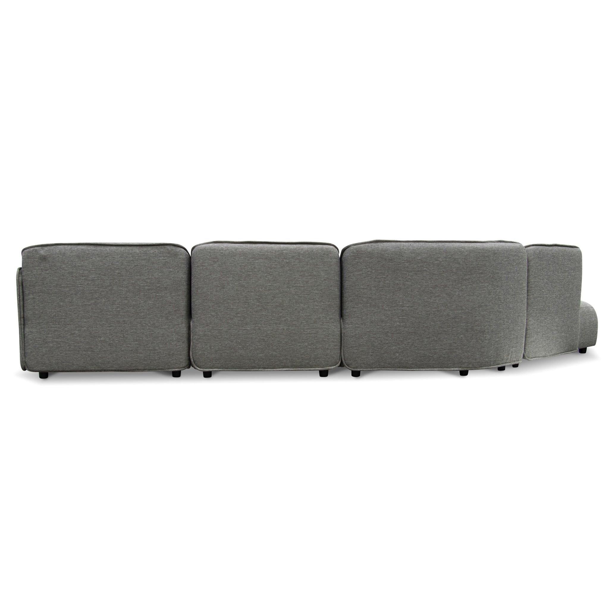 CLC6966-KSO Right Return Modular Fabric Corner Sofa - Graphite Grey - Furniture Castle