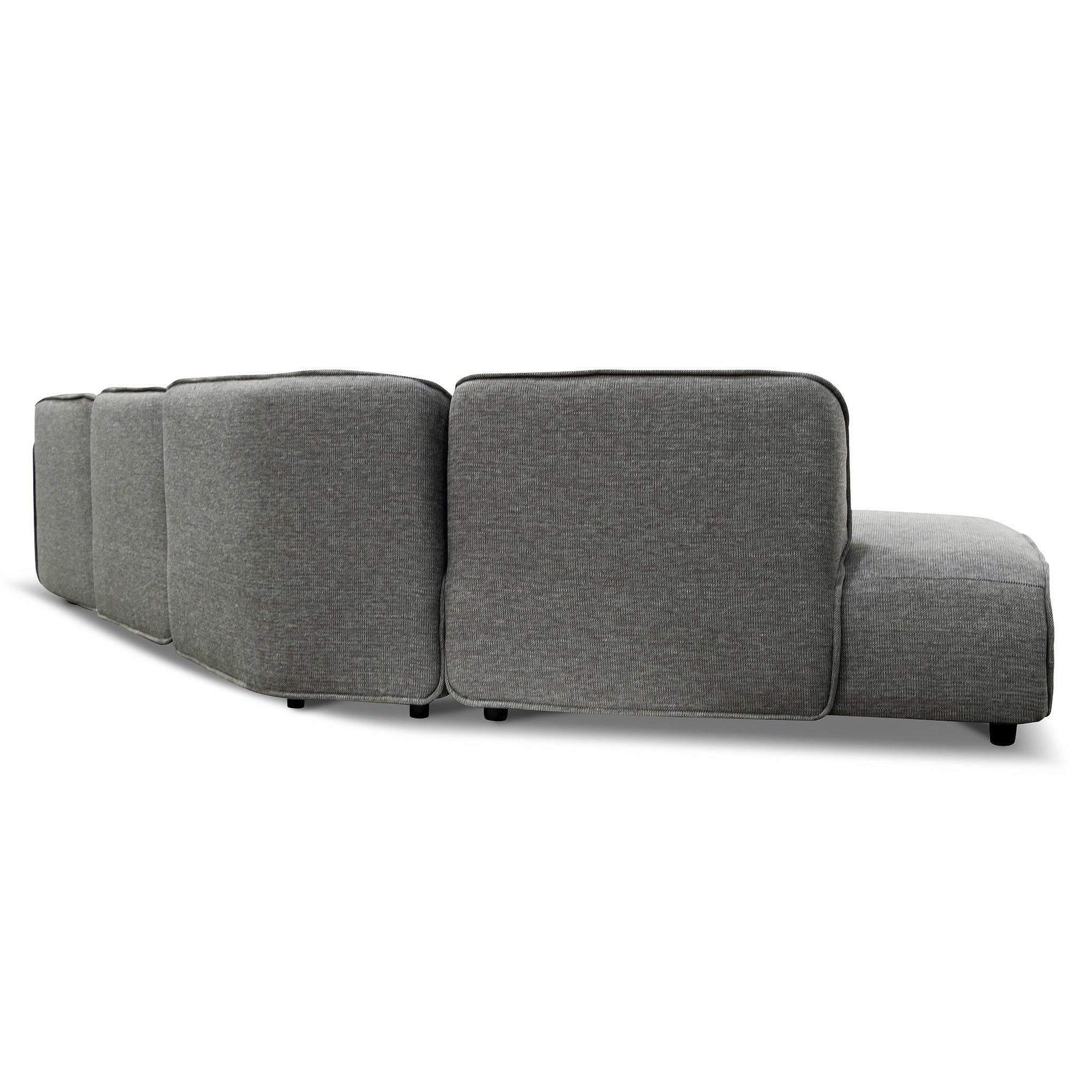 CLC6966-KSO Right Return Modular Fabric Corner Sofa - Graphite Grey - Furniture Castle
