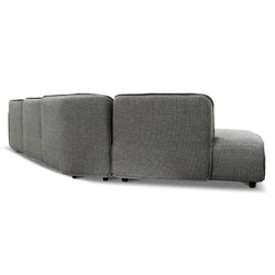 CLC6966-KSO Right Return Modular Fabric Corner Sofa - Graphite Grey - Furniture Castle