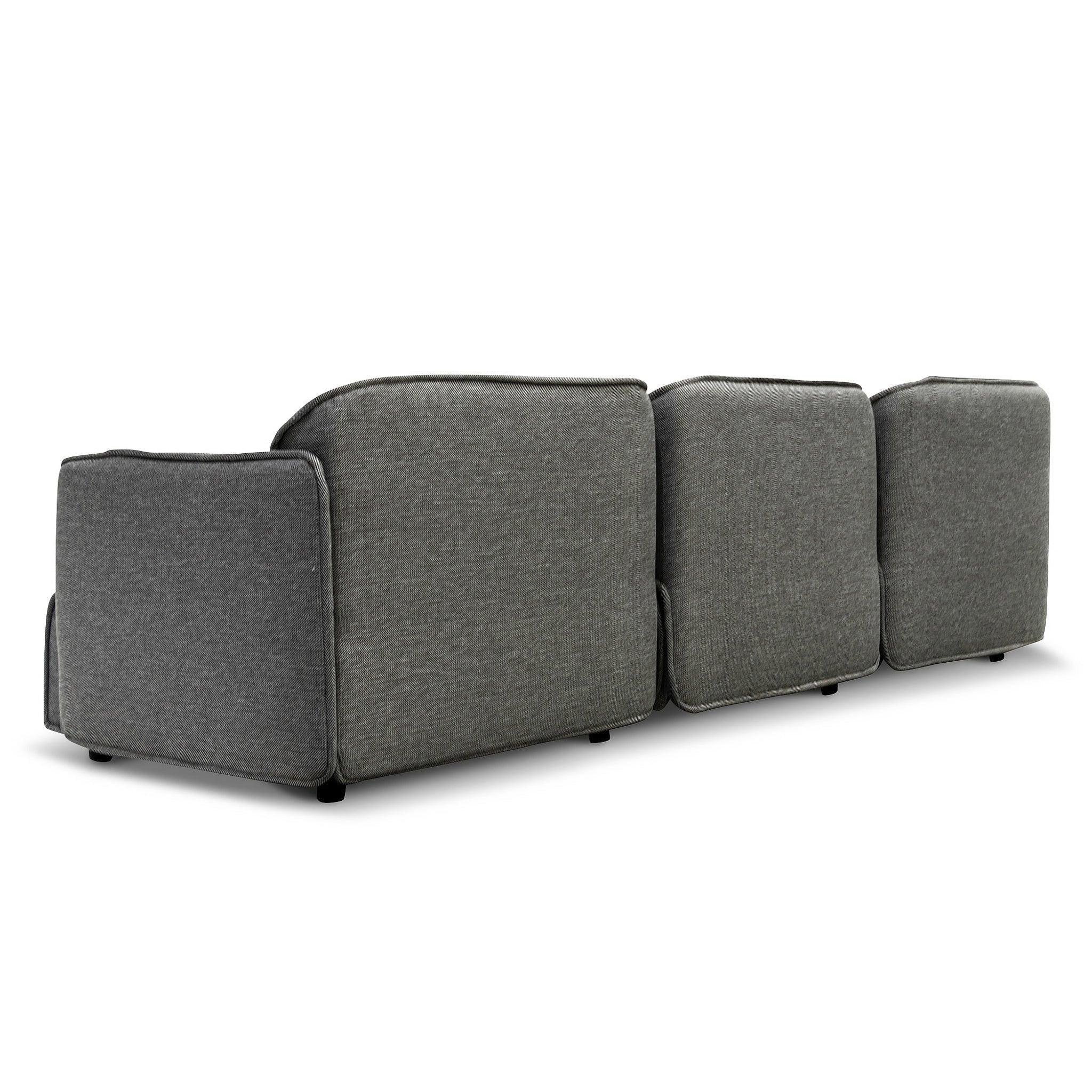 CLC6966-KSO Right Return Modular Fabric Corner Sofa - Graphite Grey - Furniture Castle