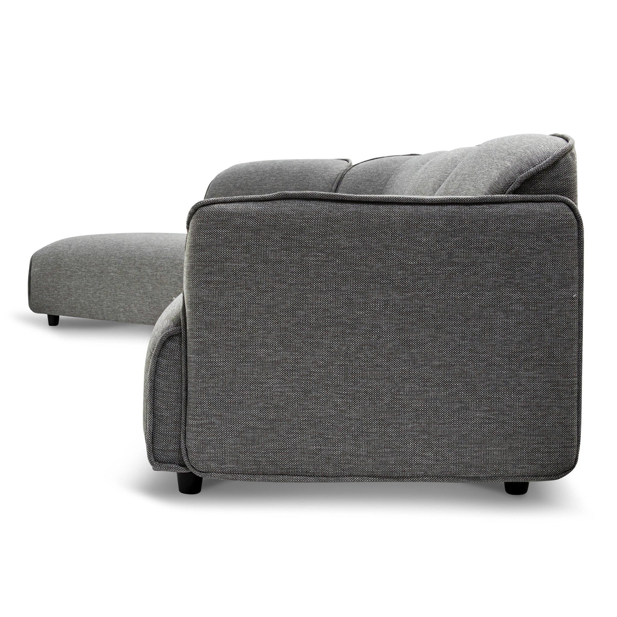 CLC6966-KSO Right Return Modular Fabric Corner Sofa - Graphite Grey - Furniture Castle