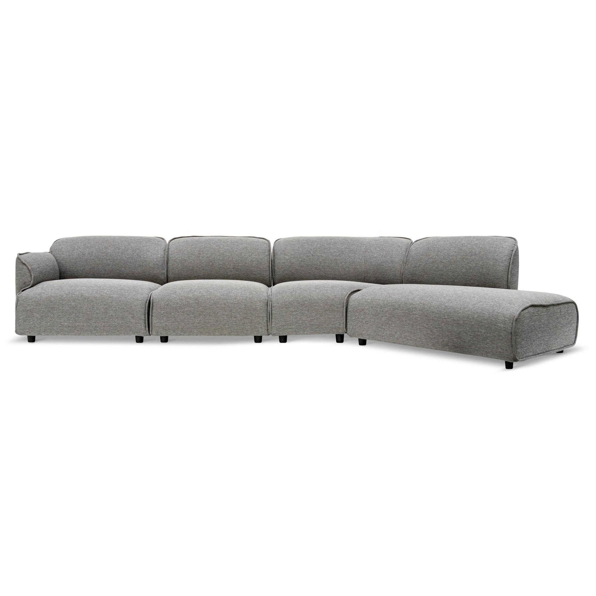 CLC6967-KSO Left Return Modular Fabric Corner Sofa - Graphite Grey - Furniture Castle