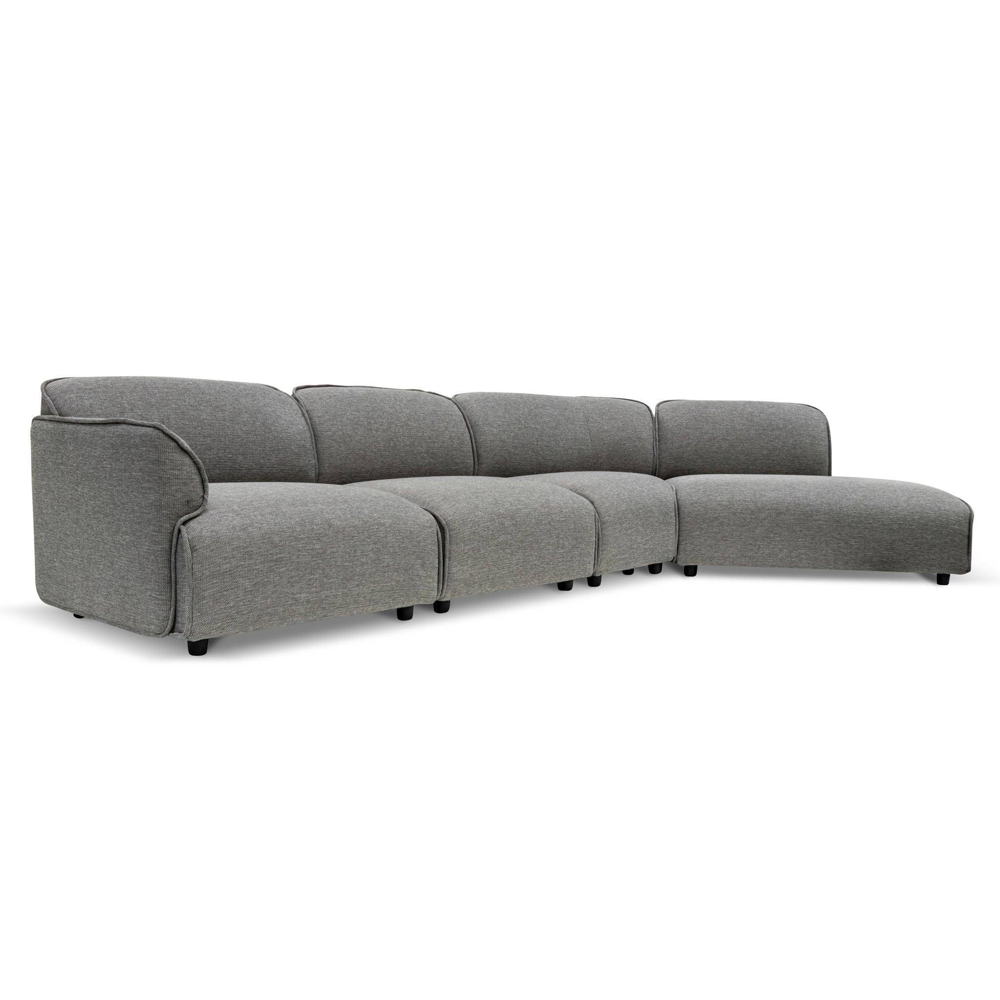 CLC6967-KSO Left Return Modular Fabric Corner Sofa - Graphite Grey - Furniture Castle
