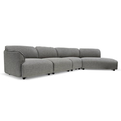CLC6967-KSO Left Return Modular Fabric Corner Sofa - Graphite Grey - Furniture Castle