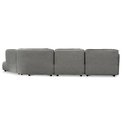 CLC6967-KSO Left Return Modular Fabric Corner Sofa - Graphite Grey - Furniture Castle