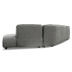 CLC6967-KSO Left Return Modular Fabric Corner Sofa - Graphite Grey - Furniture Castle