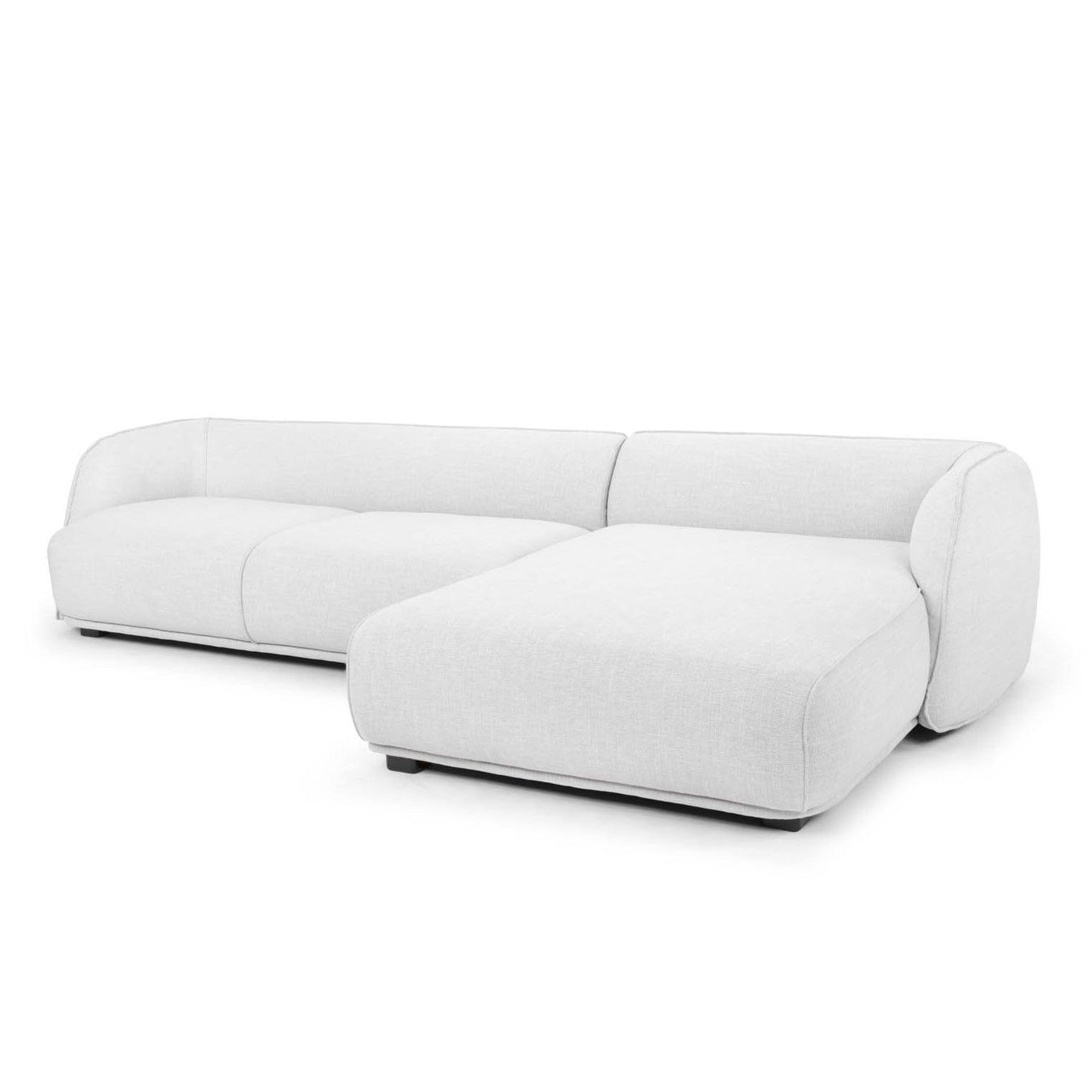 CLC724 3 Seater Right Chaise Fabric Sofa - Light Texture Grey - Furniture Castle