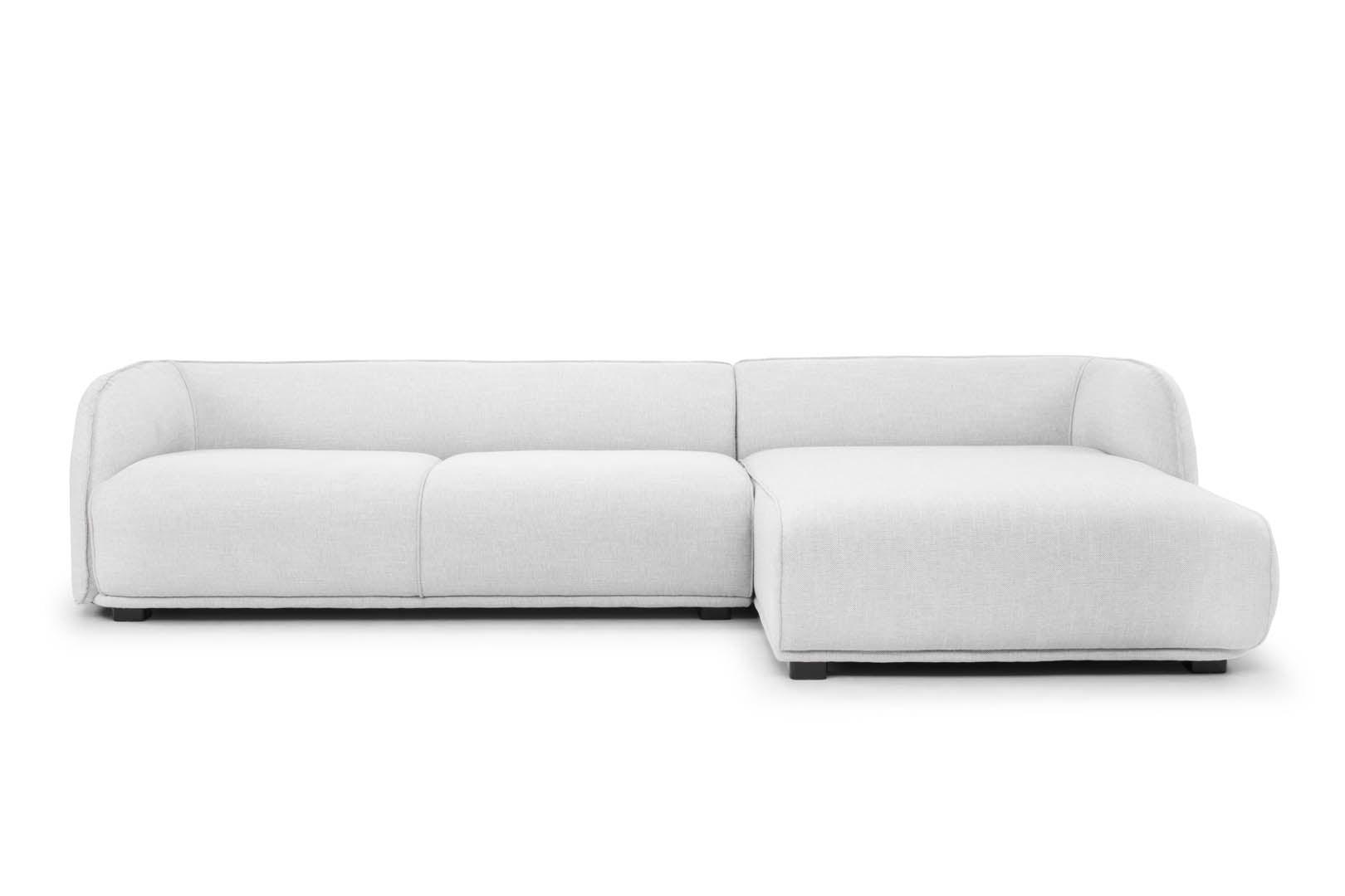 CLC724 3 Seater Right Chaise Fabric Sofa - Light Texture Grey - Furniture Castle