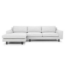 CLC747 3 Seater Left Chaise Sofa - Light Texture Grey - Black legs - Furniture Castle