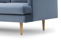 CLC761 3 Seater Fabric Sofa - Dust Blue - Furniture Castle