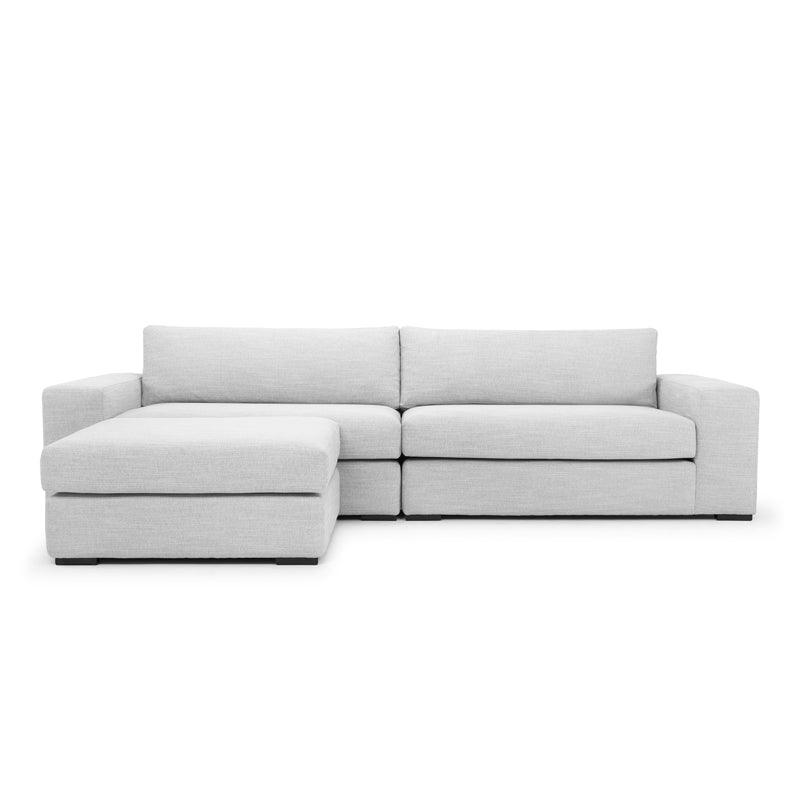 CLC802 3 Seater Sofa With Chaise - Light Texture Grey - Furniture Castle