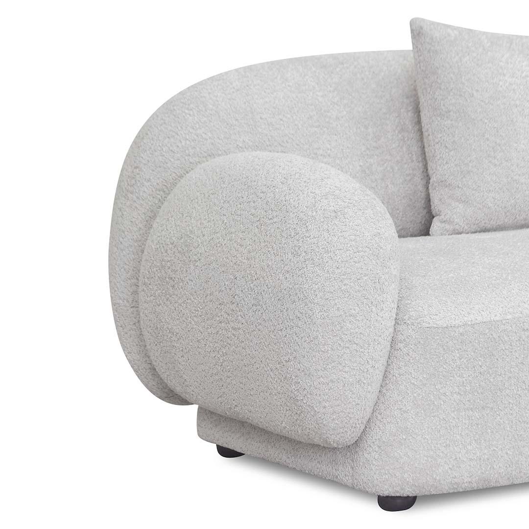 CLC8055-FS 3 Seater Fabric Sofa - Salt White - Furniture Castle