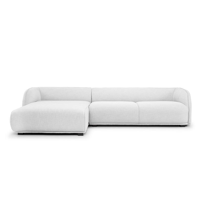 CLC806 3 Seater Left Chaise Fabric Sofa - Light Texture Grey - Furniture Castle