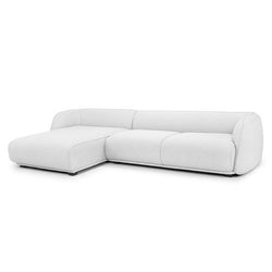 CLC806 3 Seater Left Chaise Fabric Sofa - Light Texture Grey - Furniture Castle