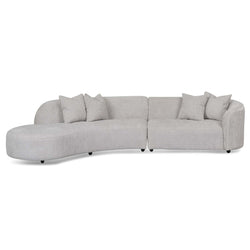 CLC8115-CA Left Chaise Sofa - Light Grey Fleece - Furniture Castle