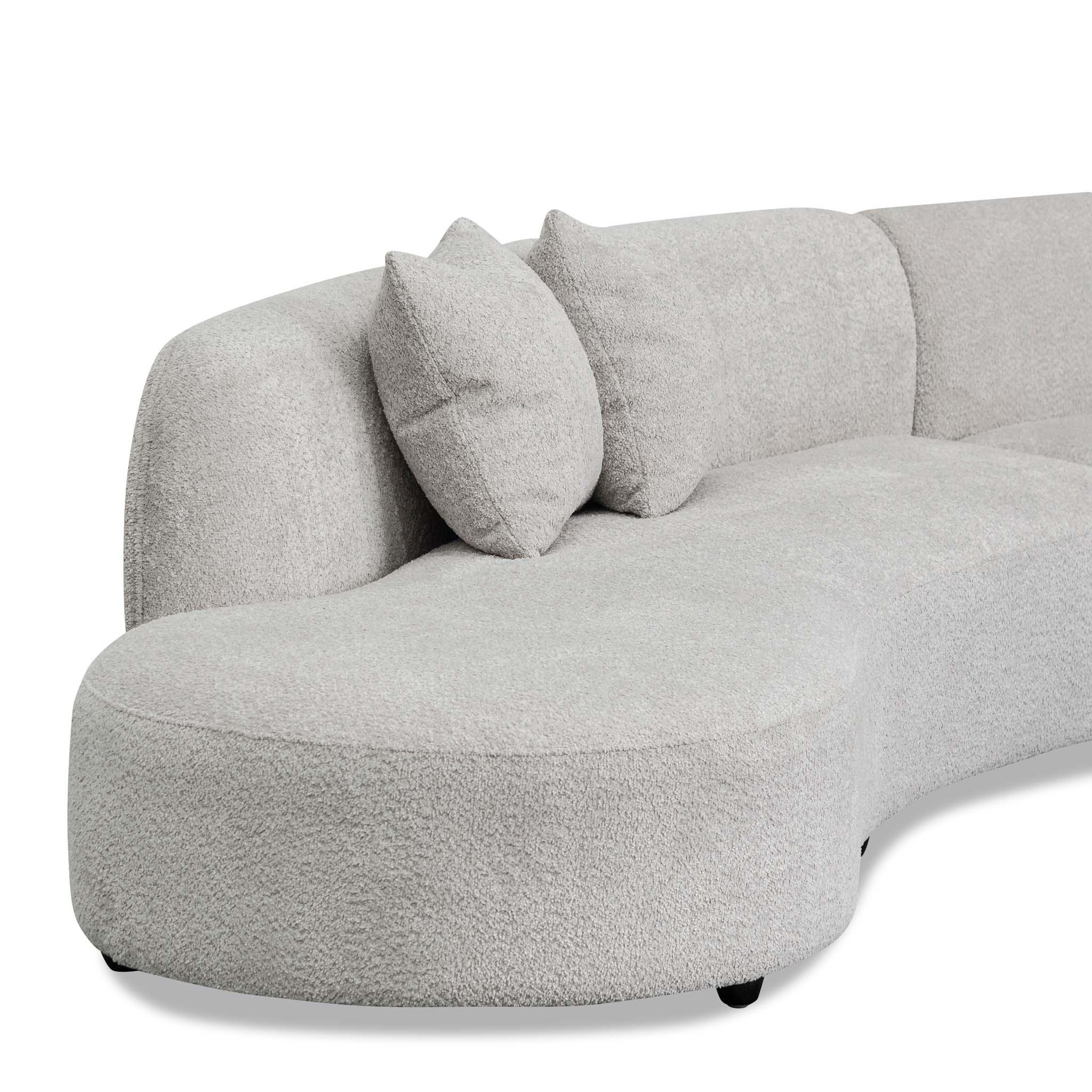 CLC8115-CA Left Chaise Sofa - Light Grey Fleece - Furniture Castle