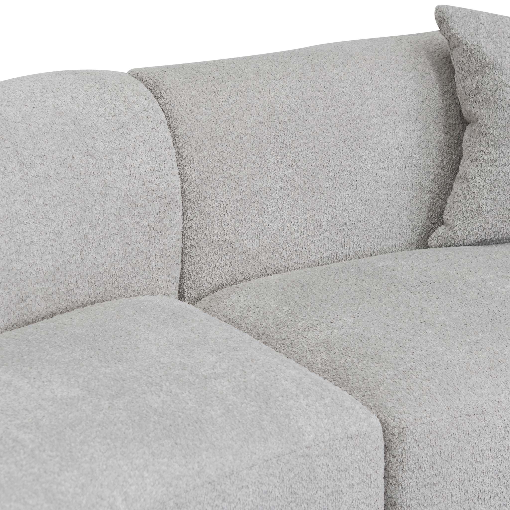 CLC8115-CA Left Chaise Sofa - Light Grey Fleece - Furniture Castle