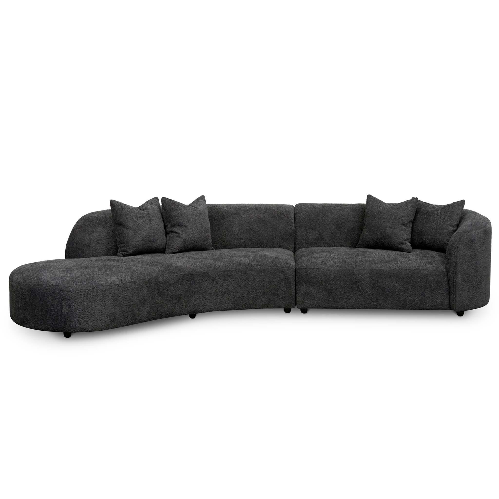 CLC8116-CA Left Chaise Sofa - Charcoal Fleece - Furniture Castle