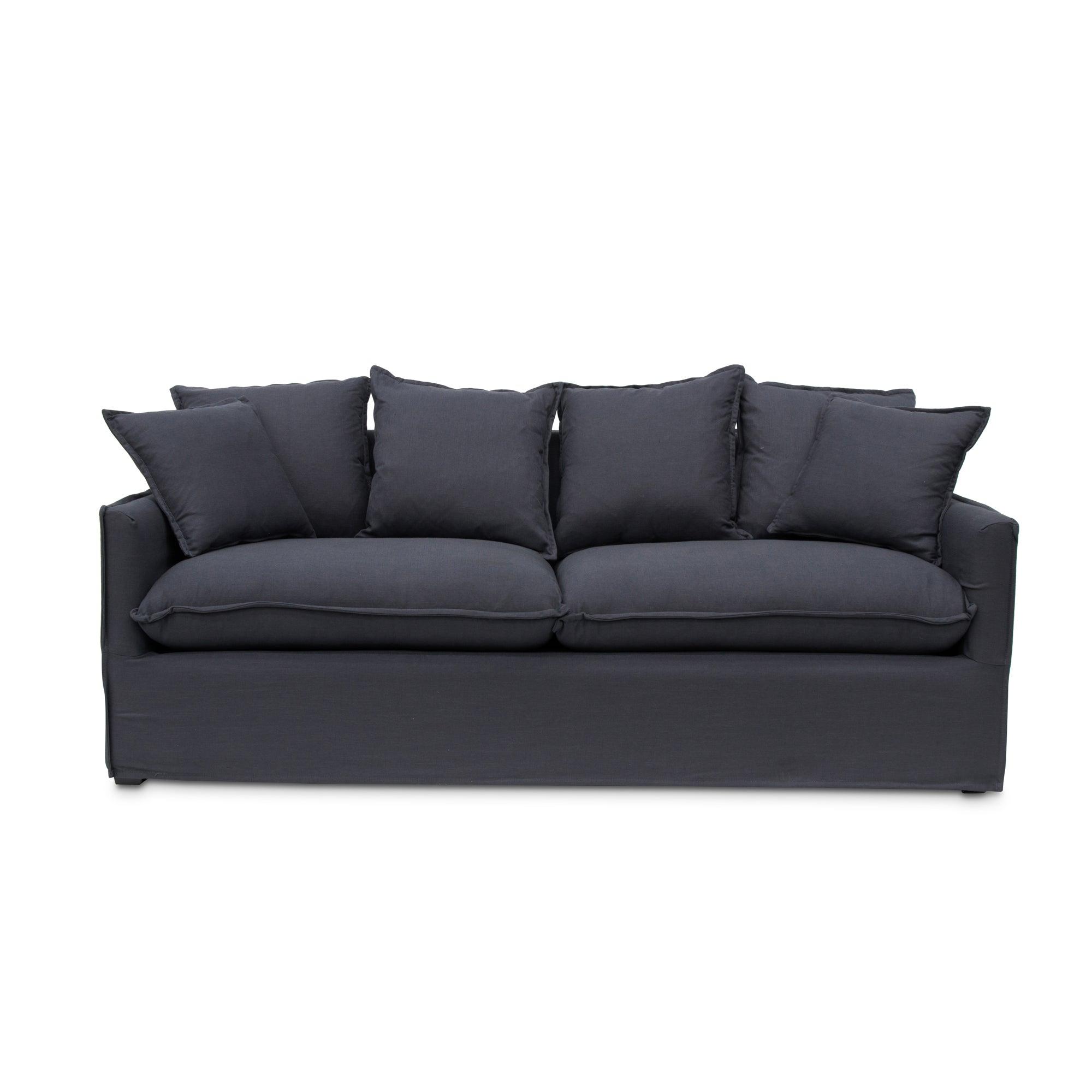 CLC8123-CA 3 Seater Fabric Sofa - Charcoal Linen - Furniture Castle