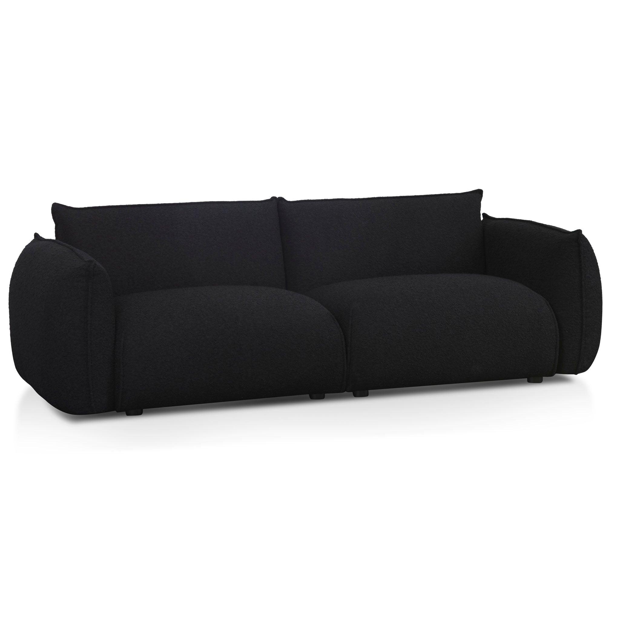 CLC8179-IG 3 Seater Sofa - Black Boucle - Furniture Castle