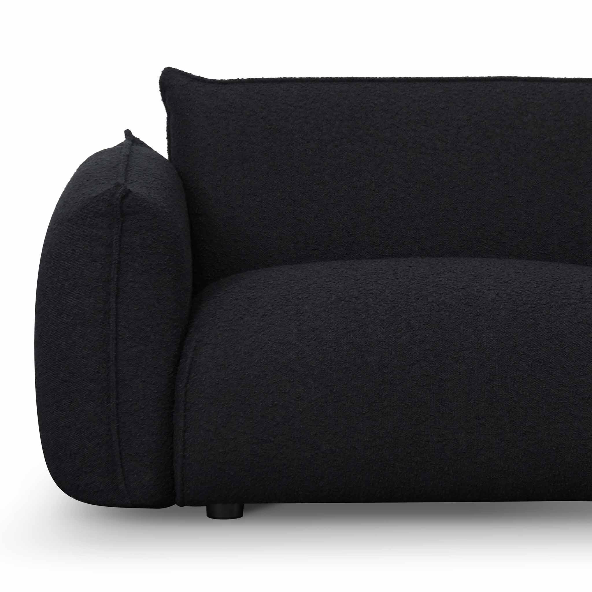 CLC8179-IG 3 Seater Sofa - Black Boucle - Furniture Castle