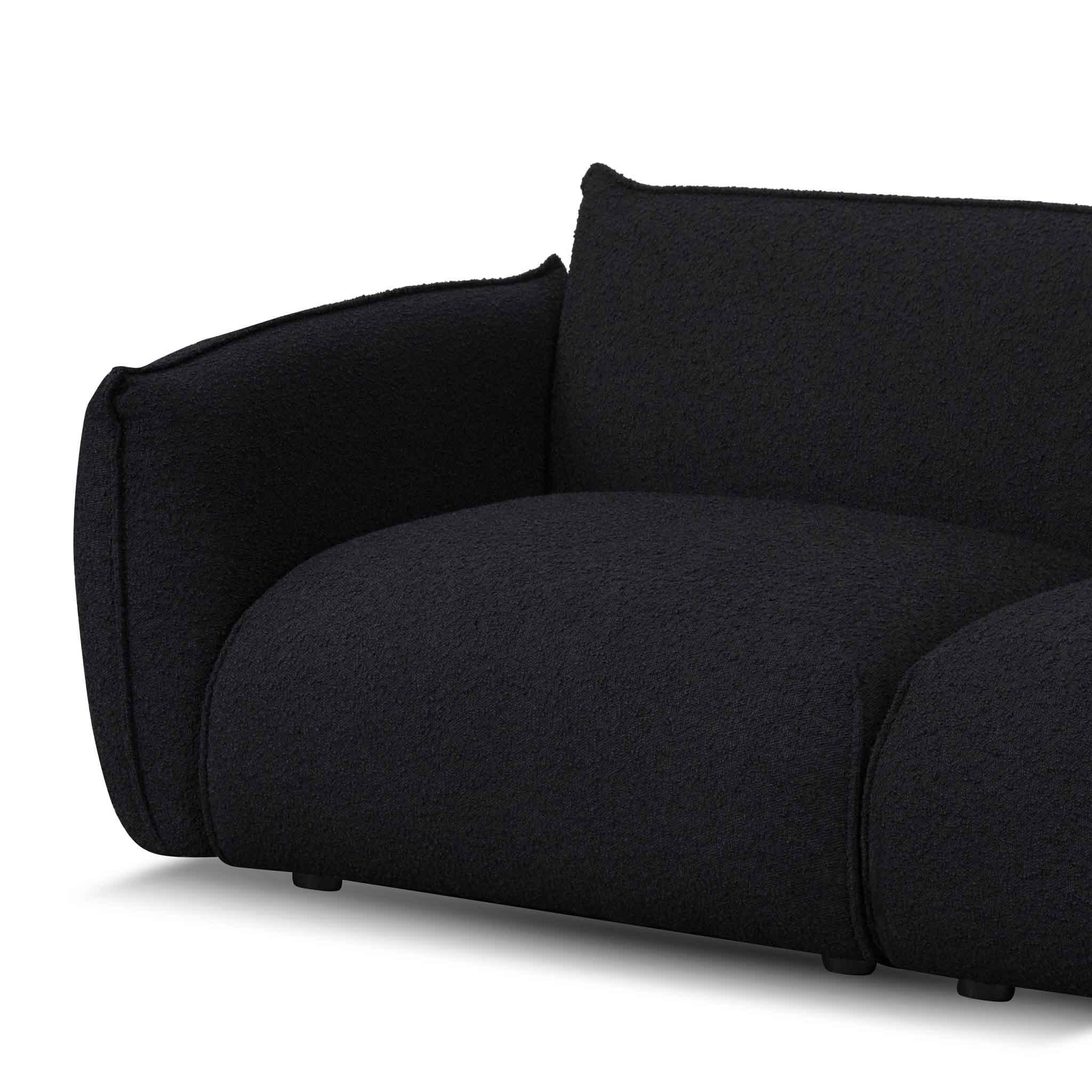 CLC8179-IG 3 Seater Sofa - Black Boucle - Furniture Castle
