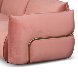 CLC8180-IG 3 Seater Sofa - Blush Pink Velvet With Brass Frame - Furniture Castle